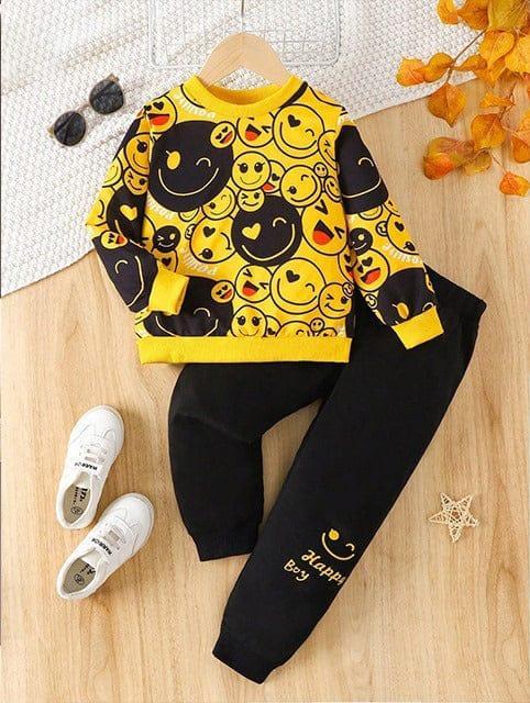 Stylish Printed Fleece Tracksuit For Kids -2 Pcs Set