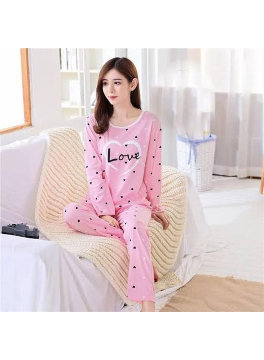 2 Pcs Women's Stitched Cotton Jersey Printed Night Suit